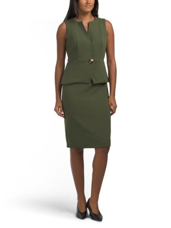 London Times Dresses & Skirts - LONDON TIMES Vest Peplum Sheath Dress